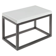 Black Display Riser with White Top- 7" H by HUBERT – Large, Metal, Black, Model 73114+94697