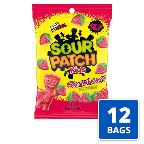Sour Patch Kids Strawberry / 8 Ounce (Pack of 12) / Birthday Gummy Candy