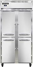2RSES-HD Slim Line Two Section Reach In Refrigerator, 36-1/4"W, Shallow Depth & Half-Height Doors