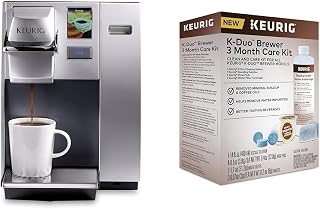 Keurig K155 Office Pro Single Cup Commercial K-Cup Pod Coffee Maker, Silver & K-Duo 3 Month Care Brewer Maintenance Kit