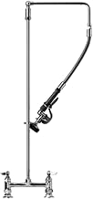 T&S Brass B-0121 Pre-Rinse Unit Deck Mount Base 8-Inch Centers 12-Inch Overhead Swivel Arm B-0107 Spray Valve