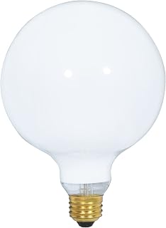 Satco S3004 120-Volt 150-Watt G40 Medium Base Light Bulb, Gloss White - 2 Pack