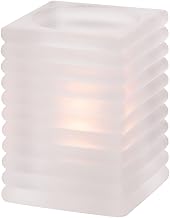 Hollowick Satin Crystal Horizontal Rib Block Glass Lamp