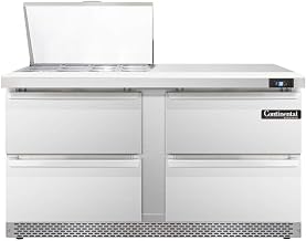 Continental SW60-12M-D Mighty Top Sandwich Unit 4 Drawers 60in