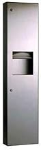 Bobrick B-380349 TrimLine Series Surface Mounted Paper Towel Dispenser Waste Receptacle - 3.8 gal
