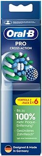 Oral-B Pro CrossAction Original Electric Toothbrush Heads - Superior Teeth Cleaning Replacement Brushes with Innovative X Bristles Toothbrush Attachment - White, Pack of 6