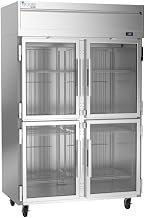 Victory Elite VERSA-2D-HG-HC Two Section Refrigerator with Glass Half Doors