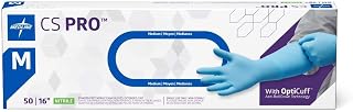 Medline CS Pro 16" Extended Cuff Powder-Free Nitrile Exam Gloves, Size M