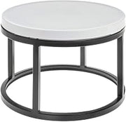 HUBERT Black Display Riser with White Top - 11 1/5" Dia x 7 1/8" H