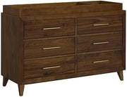 Picket House Furnishings Riley Solid Wood Dresser and Topper in Walnut