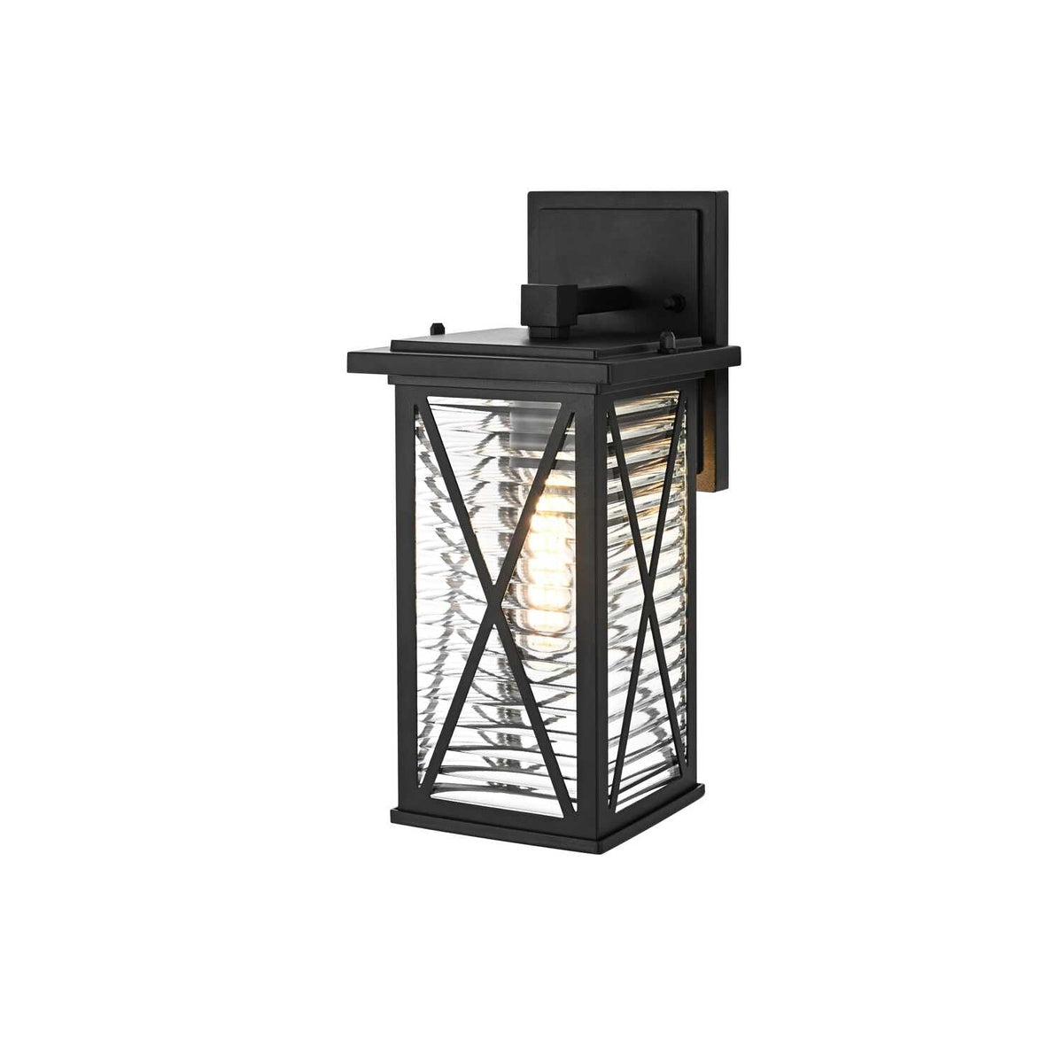 Jada One Light Outdoor Wall Sconce Black by Lighting Design – 40W max, Aluminum, Black