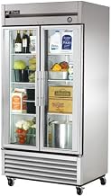 True T-Series Glass 2-Door 6-Shelf Reach-In Refrigerator, 35 CF