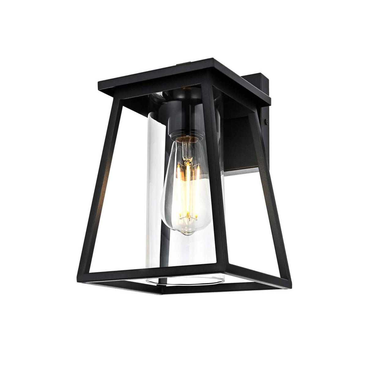Lambert One Light Outdoor Wall Sconce Black by Lighting Design – Iron, Black, Model OD346W11BK