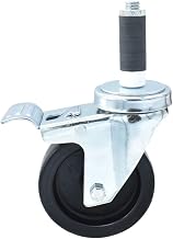 BK Resources 4" Polyolefin 1" Expanding Stem Swivel Caster for Work Tables with Total Lock Brake, NSF, 300lb Capacity Per Wheel