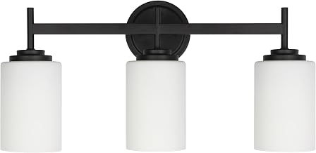 Dainolite Wynona 3 Light Vanity - Matte Black - Opal White