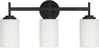 Dainolite Wynona 3 Light Vanity - Matte Black - Opal White