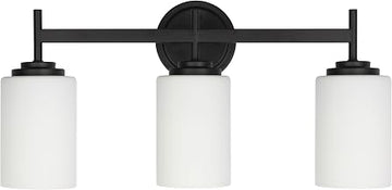 Dainolite Wynona 3 Light Vanity - Matte Black - Opal White