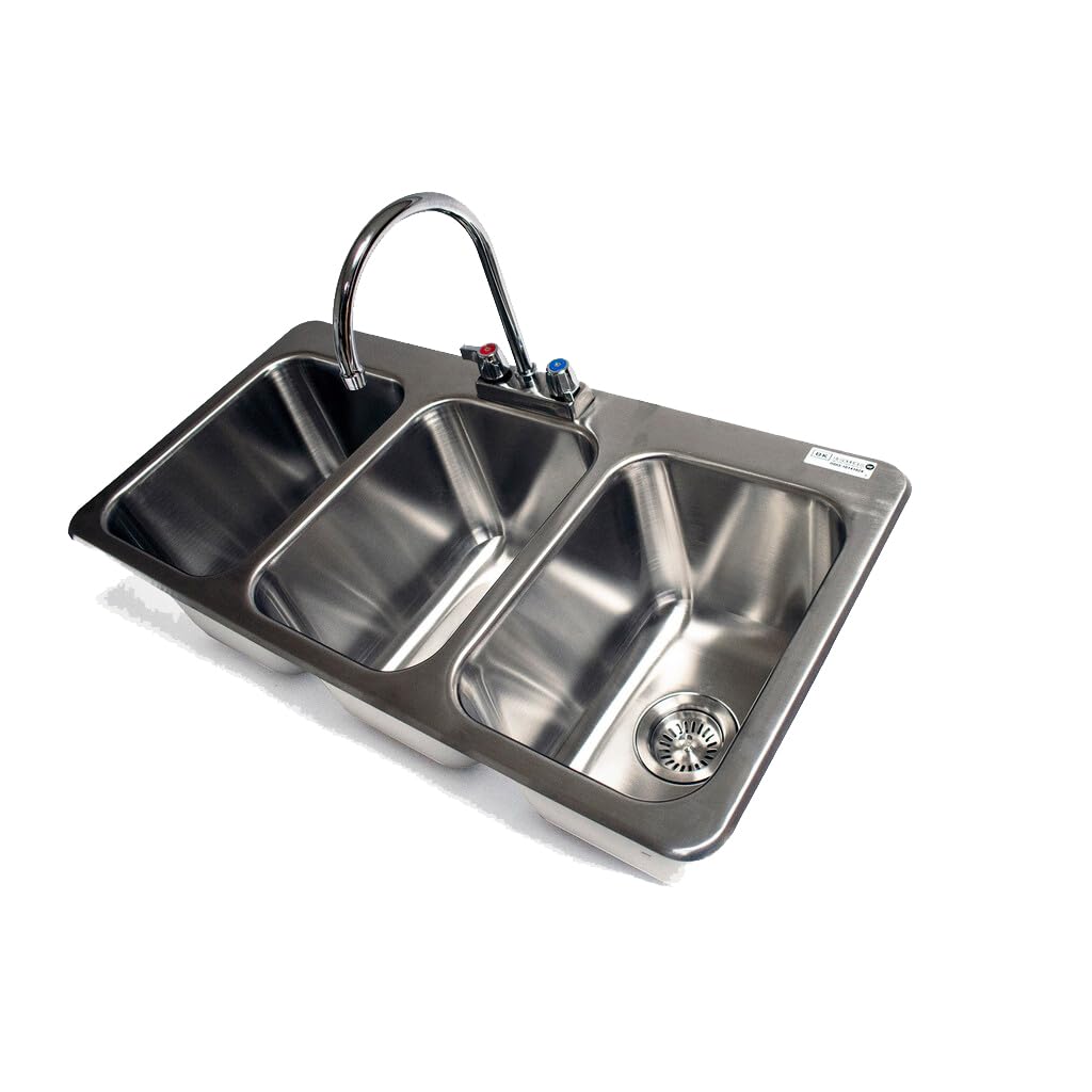 BK Resource W/Faucet / 10x14x10 inches / Silver Single Bowl