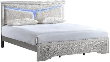 Glory Furniture Lorana G6500F-QSB Queen Bed Silver Champagne