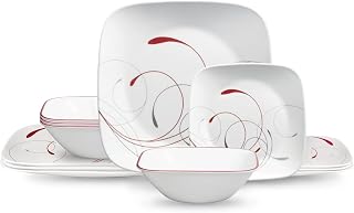 Corelle Square Splendor 12-piece Dinnerware Set with Appetizer Plates, Service for 4
