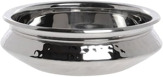 HUBERT Serving Bowl Stainless Steel with Hammered Finish and Liner 5 1/2 qt - 12"Dia x 3 1/2"H