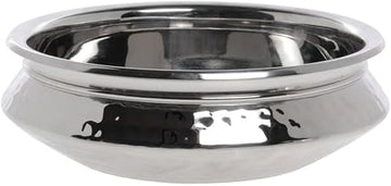 HUBERT Serving Bowl Stainless Steel with Hammered Finish and Liner 5 1/2 qt - 12"Dia x 3 1/2"H