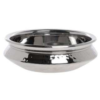Serving Bowl Stainless Steel with Hammered Finish and Liner 5 1/2 qt - 12"Dia x 3 1/2"H by HUBERT – Commercial Grade