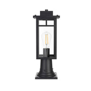 Mercer One Light Outdoor Post Mount Black by Lighting Design – Iron, Black, Model OD313P18BK