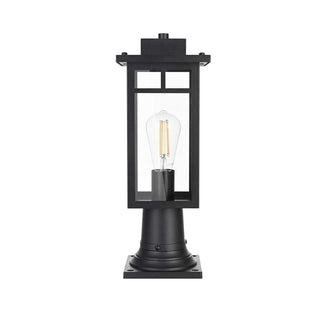 Mercer One Light Outdoor Post Mount Black by Lighting Design – Iron, Black, Model OD313P18BK