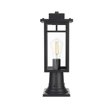 Mercer One Light Outdoor Post Mount Black by Lighting Design – Iron, Black, Model OD313P18BK