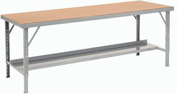 Global Industrial Heavy Duty Workbench w/Hardboard Square Edge Top, 84" W x 48" D, Gray