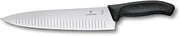 Victorinox Swiss Classic Carving Knife, Extra Sharp Blade, Fluted Edge, 25 cm, Stainless Steel, Black