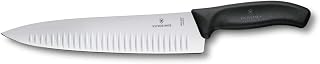 Victorinox Swiss Classic Carving Knife, Extra Sharp Blade, Fluted Edge, 25 cm, Stainless Steel, Black