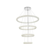 Bowen LED Chandelier Chrome by Lighting Design – Iron and Crystal, Chrome, Model 3800G41C
