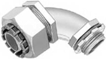 Bridgeport Liquid Tight Insulated 90-Degree Connector 3", Cast Zinc