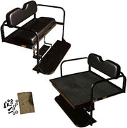 Performance Plus Carts Rear Flip Seat for Yamaha G29/Drive Golf Cart | Folding Steel Frame Rear Seat Kit | Black Cushions | Compatible with 2007-2016 Models