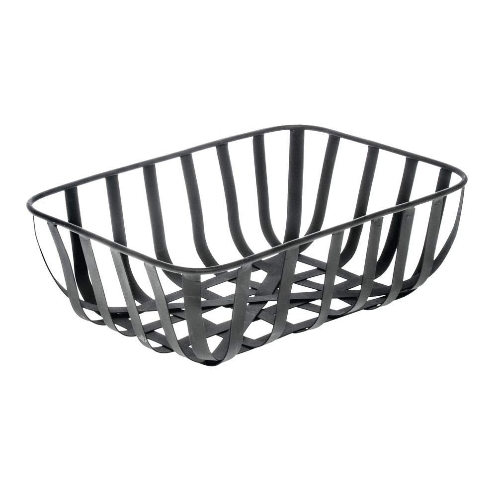 Black Metal Tobacco Basket - 11 7/8"L x 8"W x 3 3/4"H by HUBERT – Metal, Black, Model 40217