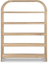 Thalassa Bookshelf, Solid Oak, Arched Support, Open Display Shelves, Scratch Resistant, Natural