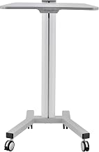 Global Industrial Mobile Height Adjustable Laptop Workstation, Aluminum/Steel, Silver