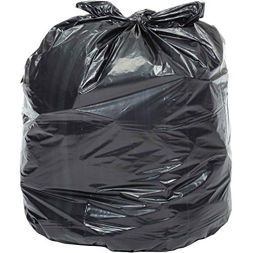 42 Gallon Contractor Black Trash Bags by Napco Bag And Film – 50 Count (Pack of 1), 42.0 gallons, LLDPE, Black, Model M32503
