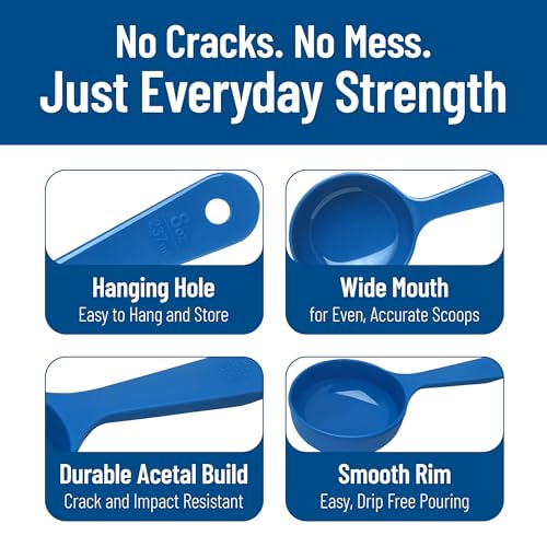 Carlisle FoodService Products 8 Ounces / Blue / Flat Cooking Spoons