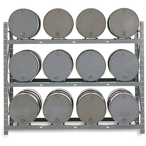 Drum Storage Rack - 12 Drums by MECO – Gray, Model DPR12