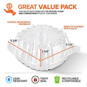 Stock Your Home 5" x 5" - 50 Count / Clear / 1 Clamshell Take Out Containers