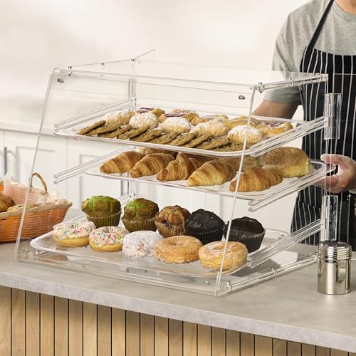 Winco 3 Tier / 21" x 18" x 16.5" / Clear Countertop Display Cases