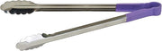 Winco 16" Purple Stainless Steel Serving Tongs