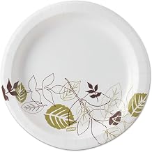 Dixie UX9PATH Pathways Soak-Proof Shield Mediumweight Paper Plates, 8 1/2", Grn/burg, 1000/ct