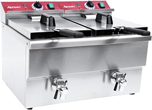 Adcraft Double Deep Fryer, 16 lb Capacity, in Stainless Steel