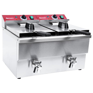 Double Deep Fryer by Adcraft – Stainless Steel, Model DF12L2S