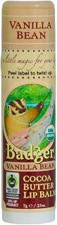 Badger Cocoa Butter Lip Balm-Vanilla Bean, 2 pack