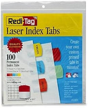 33120 Redi-Tag Laser Index Tab - 100 - Blank - 100 / Pack - Red, Blue, Mint, Orange, Yellow Tab